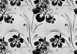 Black Flower on Embossed Silver Backing Paper