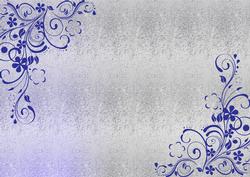 Swirls and Flowers in Blue and Silver Backing Paper
