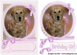 Birthday Girl Golden Retriever Dog Card Front