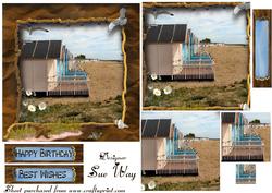 Beach Huts in a Seaside Frame