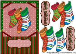 Christmas Stockings Card Front and Decoupage
