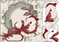 Cute Santa 8x8 Square Card and Decoupage