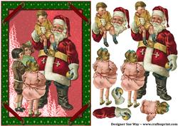 Visiting Santa Card Front and Decoupage