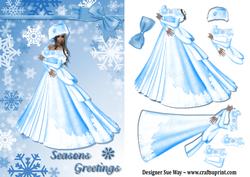 Christmas Snow Queen Decoupage