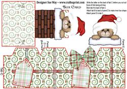 Christmas Bear in a Chimney (gift Wrap) Box Card