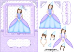 Purple Princess Card Front and Decoupage