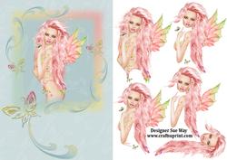 Butterfly Fairy Wishes Decoupage Card Front