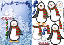 North Pole Penguin Decoupage