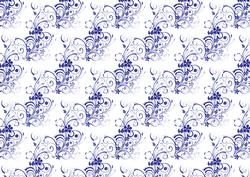 Blue Floral Swirls Backing Paper