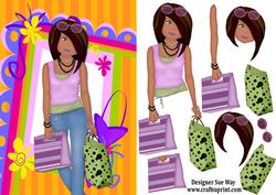 Birthday Girl Goes Shopping Card Front