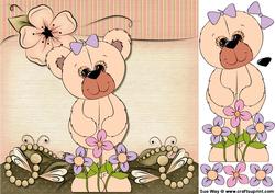 Springtime Bear 8"x8" Card Front
