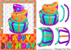 Crazy Birthday Cake Card Front