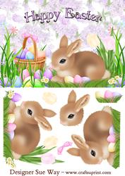 Easter Bunny Card Front and Decoupage