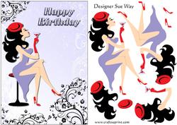 Cocktails! Card Front and Decoupage