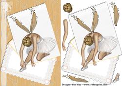 Ballerina Fairy in a Letter Quick Card