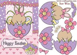 Easter Egg Cutie Card Front and Decoupage