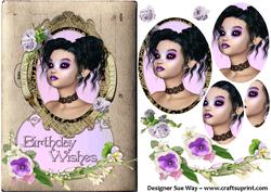Goth Girl Postcard Cameo
