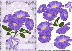 Lilac Flowers and Lace Decoupage