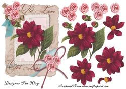 Vintage Flowers Topper with Decoupage