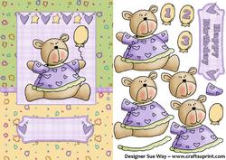 Baby Bear Birthday Decoupage