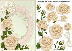 Ring of Cream Roses Card Front