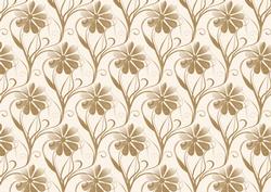 Brown and Cream Swirly Flowers Backing Paper
