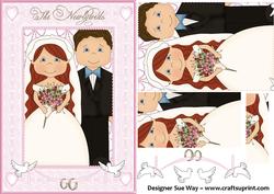 Wedding Portrait in Pink Quick Card with Pyramid