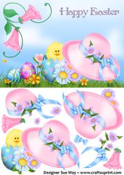 Easter Bonnet Card Front and Decoupage