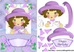 Tea Party Card Front and Decoupage