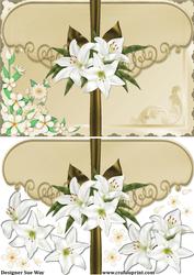 White Orchids Faux Envelope Card