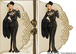 Cocktail Hour! Vintage Fashion Lady Faux Envelope Card