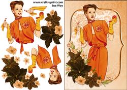 Make Up Vintage Lady Decoupage