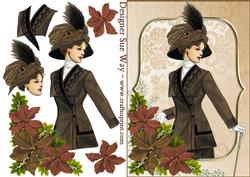 Victorian Fashion and Flowers Decoupage