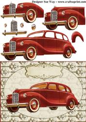 Vintage Car Decoupage