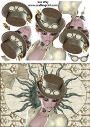 Steampunk Lady Portrait Decoupage