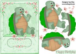 Happy Turtle Card Front and Decoupage