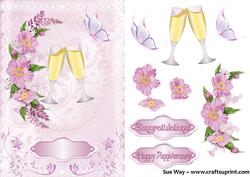 Champagne and Flowers Congratulations