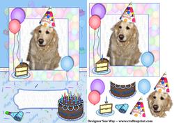 Golden Retriever Dog Birthday Card Front
