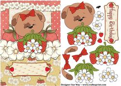 Strawberry Patch Puppy Decoupage