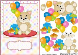 Kitty's Birthday Party Decoupage