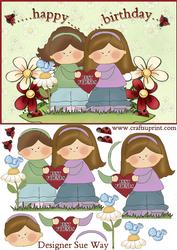 Best Friends Birthday Card Front and Decoupage