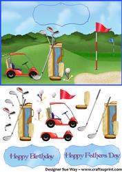 A Round of Golf Card Front and Decoupage