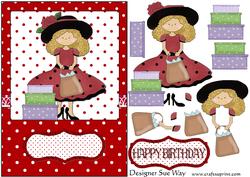 Dotty Goes Shopping Card Front and Decoupage