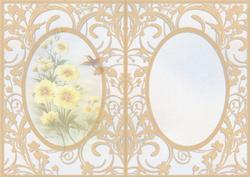 Humming Bird and Yellow Flowers Frame Insert