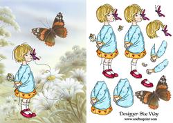 A Butterfly on Her Nose Card Front and Decoupage