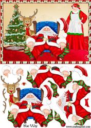 Wake Up Santa! Card Front and Decoupage