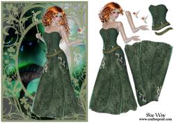 Emerald Mystical Lady Card Front and Decoupage