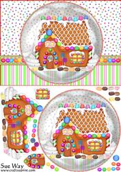 Gingerbread House Snow Globe Card Front and Topper