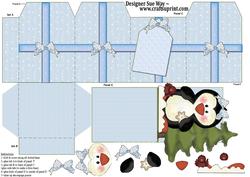 Christmas Penguin Party Favour Place Setting Gift Box