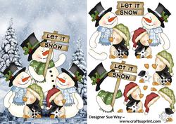 Snowman Parade! Card Front and Decoupage